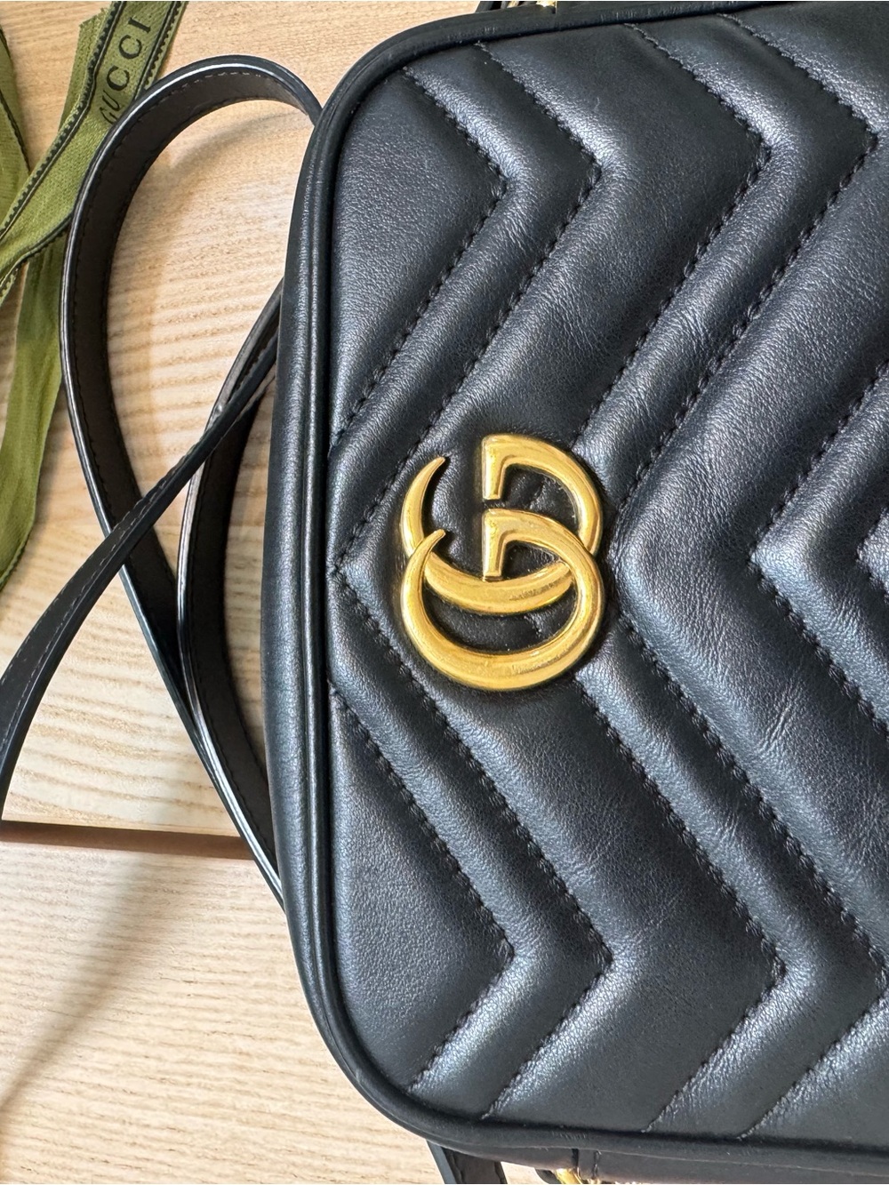 Gucci small camera bag Black Quilted Leather Crossbody